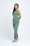 Regata Cropped Moletinho Verde Eucalipto