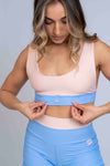Top Fitness Street Rosa Lily com pala Azul Serenity