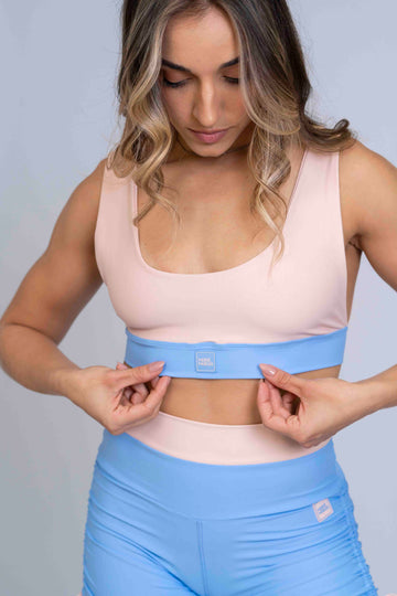 Top Fitness Street Rosa Lily com pala Azul Serenity