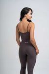 Calça Legging Fitness Compressão Confort Marrom Carbono