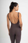 Macacão Fitness Compressão Power Corset Marrom Carbono