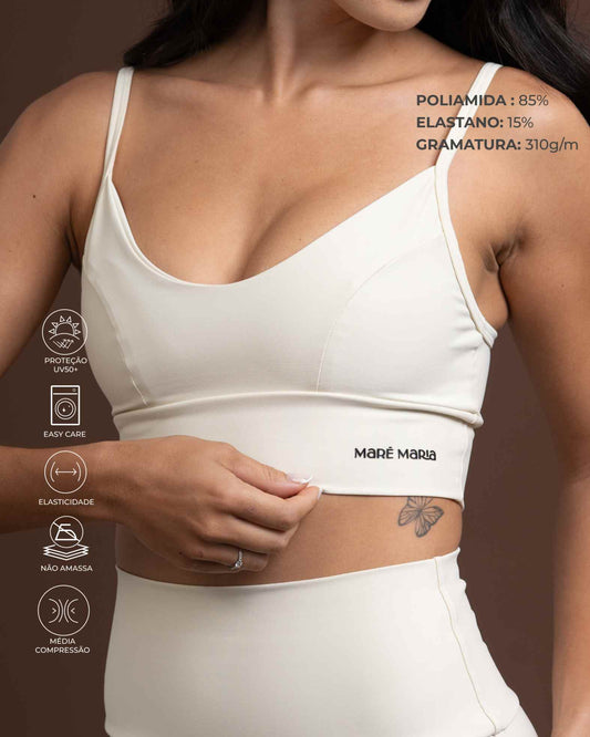 Top Fitness Compressão Confort Creme