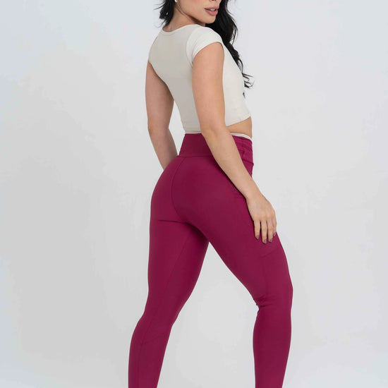 Legging Fusion Rouge Viés Luna compressão - Maré Maria moda fitness
