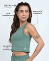 Regata Cropped Moletinho Verde Eucalipto