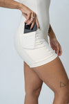 Macaquinho Fitness Compressão Basic Off White