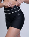 Short fitness Corrida Preto compressão e Vivo Off