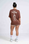 Blusão Fitness Oversized 'Coffee Culture' Marrom