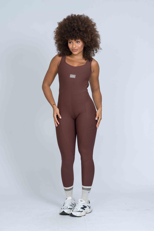 Macacão Fitness Clássico Chocolate Dark compressão - Maré Maria moda fitness