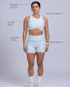 Top Fitness Corrida Com Bolso Azul Ice