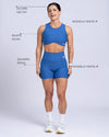 Top Fitness Corrida Com Bolso Azul Safira