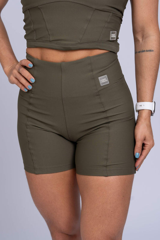 Short Fitness Compressão Classic Verde Musgo