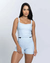 Top fitness Power Corset Azul Ice compressão