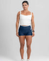 Short New Line Azul Intenso com Branco Neve