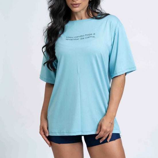 Blusão Oversized Meu cardio hoje é levantar da cama - Maré Maria moda fitness