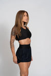 Conjunto Fitness Corrida Sara Super Black com Bolsos