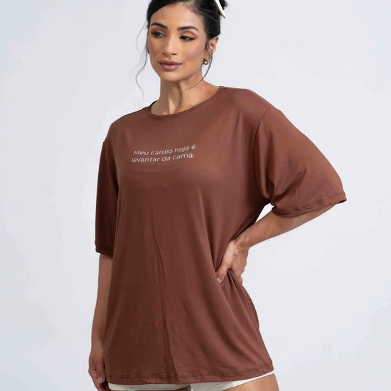 Blusão Oversized Meu cardio hoje é levantar da cama - Maré Maria moda fitness