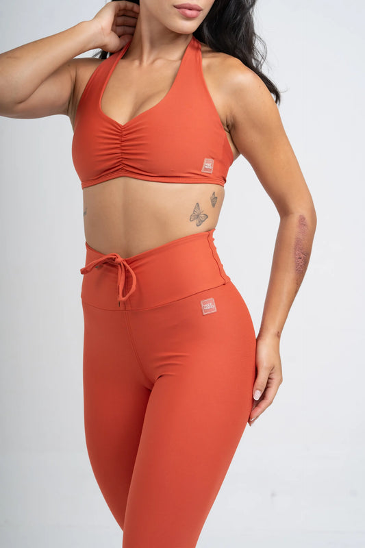 Top Fitness Compressão Frente Única Nala Telha