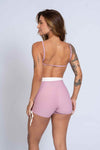Short Fitness Compressão Smile Duo Rosa Glam Com Off White