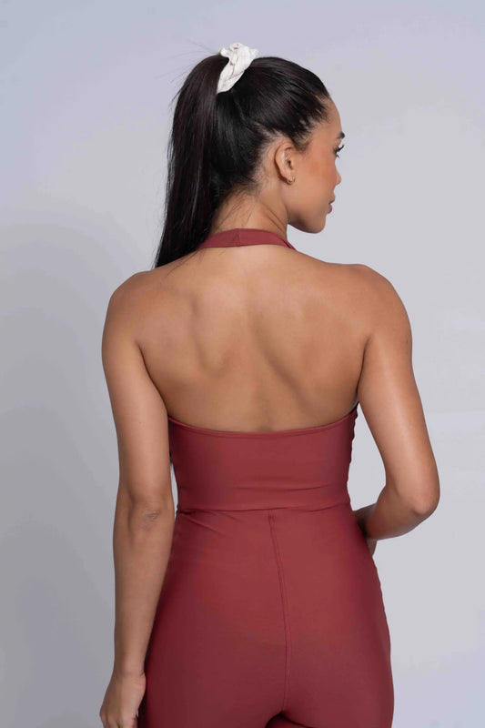 Macacão Fitness Native Vermelho Carmin Compressão