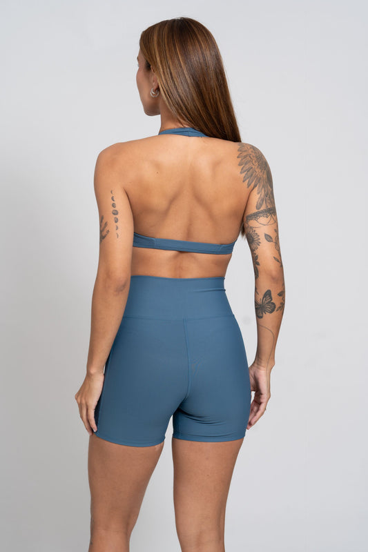 Short Fitness Compressão Classic Azul Maré