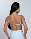 Top Fitness New Front Bicolor Tangerina viés Azul Ice
