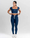 Calça Slim duo Azul Intenso com Branco Neve (Leve defeito)