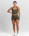 Top Fitness Core Verde Musgo Frente Única