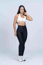 Calça Legging Fitness Slim Super Black Cintura Alta com Compressão