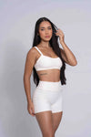 Short Confort Off White s/ costura frontal compressão