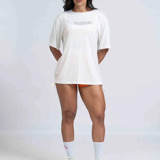 Blusão Oversized Meu cardio hoje é levantar da cama - Maré Maria moda fitness