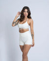 Short fitness Classic Off White c/ compressão e sem empina (Leve defeito)