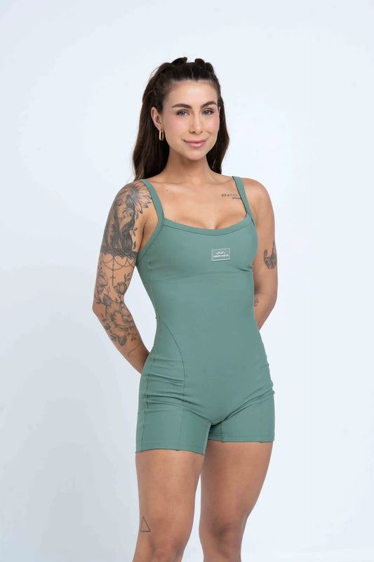 Macaquinho Fitness Flow Verde Eucalipto (Leve defeito)