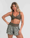 Short Dual Fit Estampa Hibisco