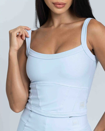 Top fitness Power Corset Azul Ice compressão