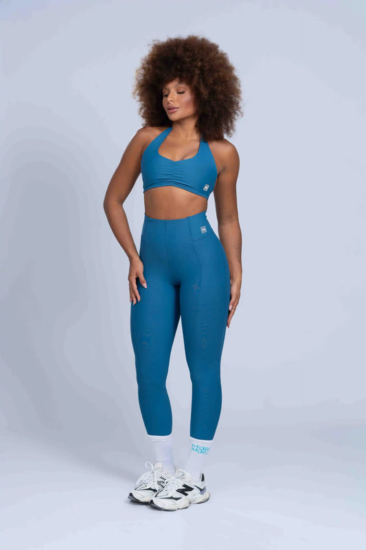 Calça Legging Fitness Classic Azul Sereia compressão