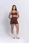 Short Bike Chocolate Dark compressão s/ costura frontal