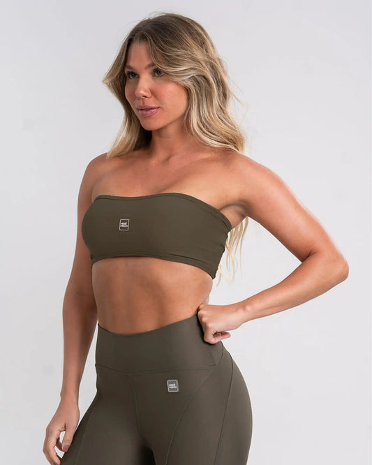 Top Faixa Tomara que caia Allure Verde Musgo