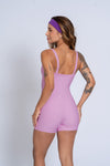 Macaquinho Fitness Flow Rosa Glam - Com bolso