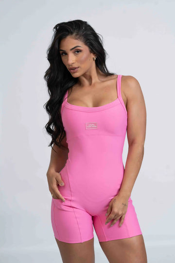 Macaquinho Fitness Flow rosa malibu (Leve defeito)