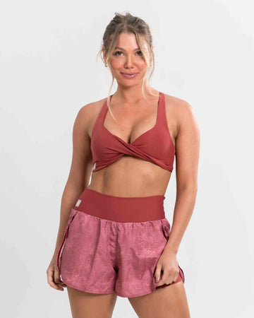 Top Fitness Infinity Vermelho Carmin c/ compressão
