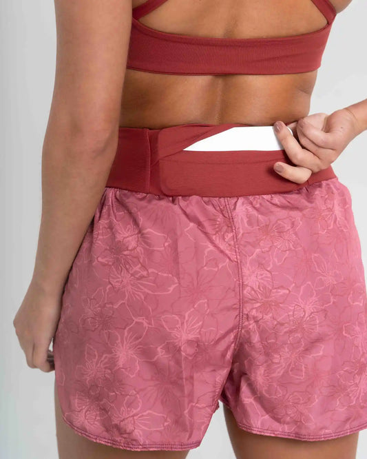 Short Dual Fit Estampa Hibisco