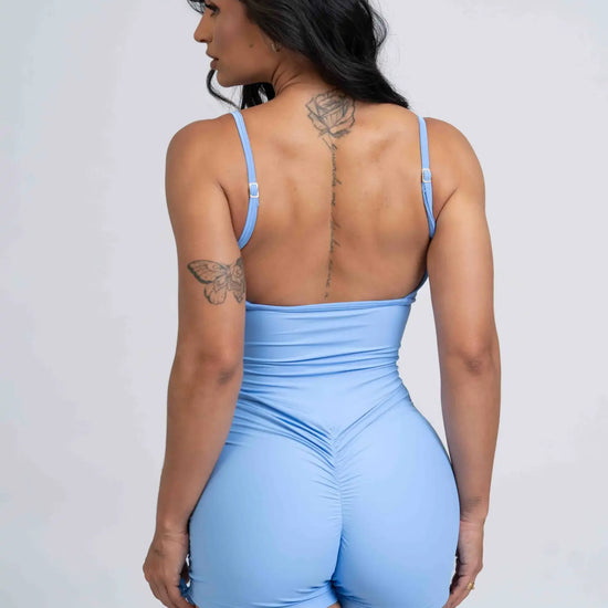 Macaquinho New Pérola Azul Serenity com empina - Maré Maria moda fitness