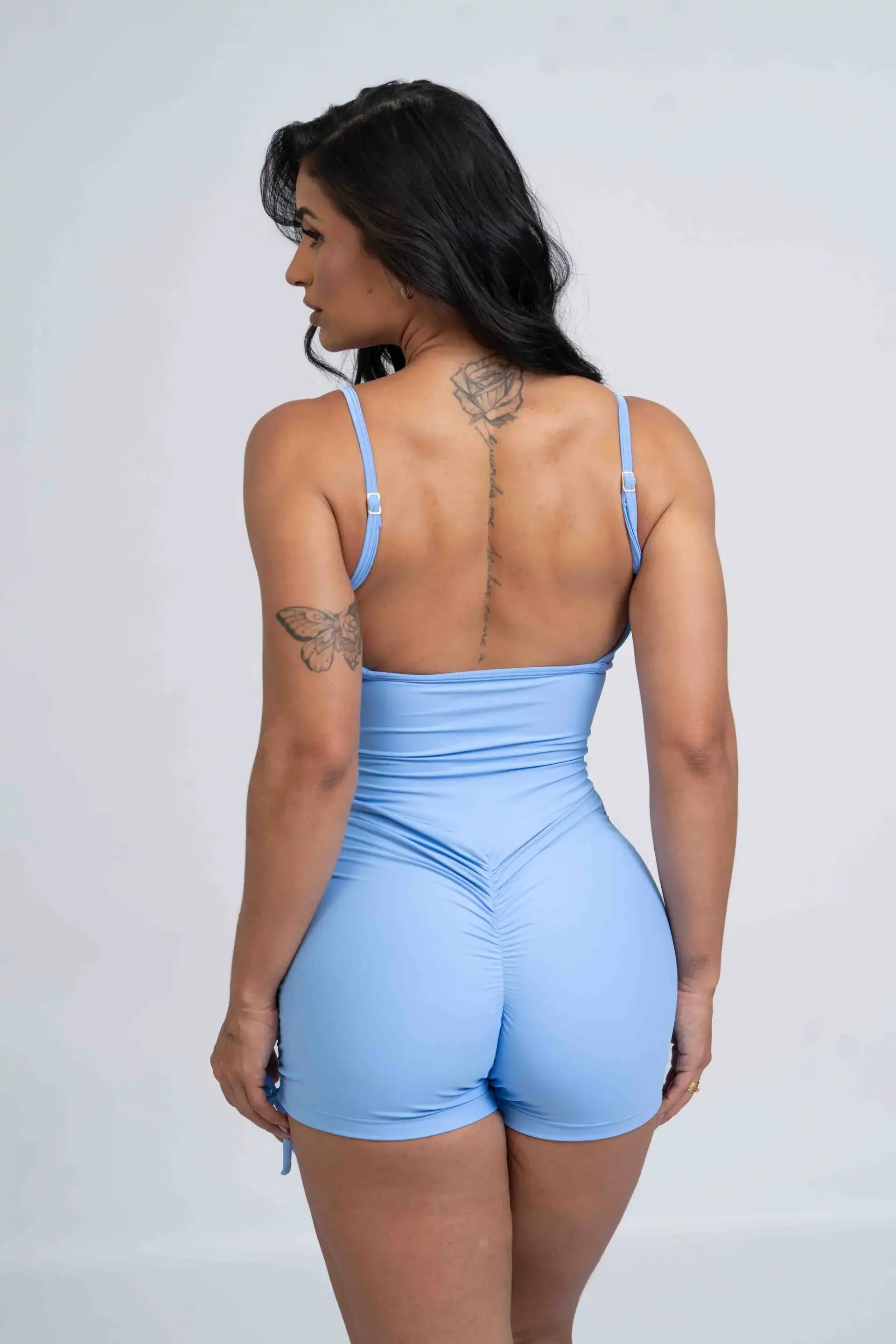 Macaquinho New Pérola Azul Serenity com empina - Maré Maria moda fitness