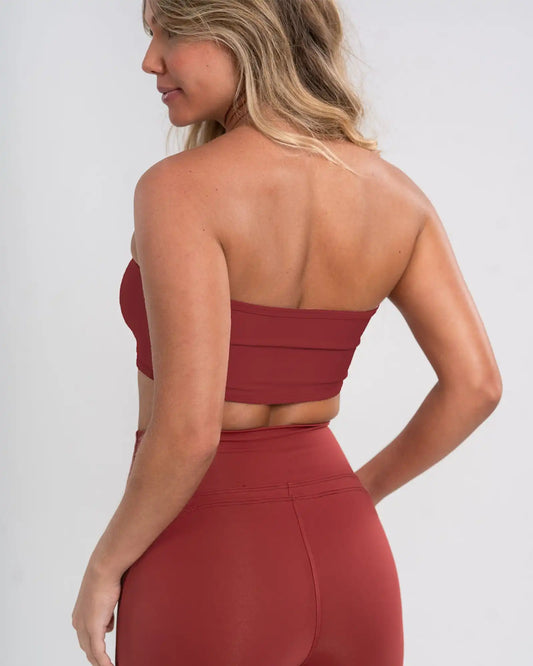 Top Faixa Tomara que caia Allure Vermelho Carmin c/ compressão