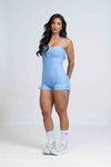 Macaquinho New Pérola Azul Serenity com empina - Maré Maria moda fitness