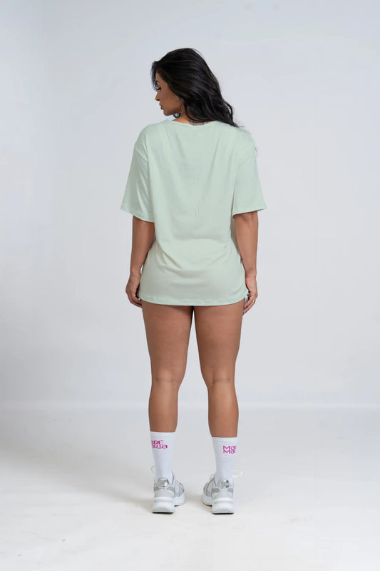 Blusão Oversized Meu Cárdio hoje é levantar da cama Verde Candy (Leve Defeito)