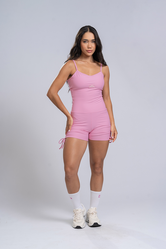 Macaquinho Fitness New Pérola Rosa Glam