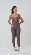 Macacão Fitness Compressão Power Corset Marrom Carbono