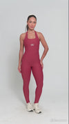 Macacão Fitness Native Vermelho Carmin Compressão