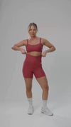 Short Bike Vermelho Carmin compressão s/ costura frontal